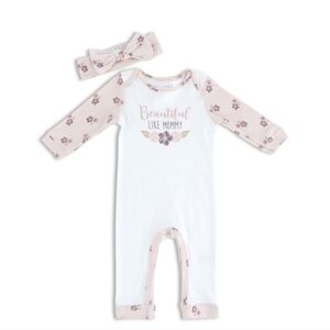 NWT Le Top Baby 2 Pc Beautiful Like Mommy Bodysuit with Headband ~sz 3-6M